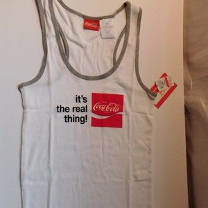 Coca Cola White Tank Top It's The Real Thing Size XL NEW
